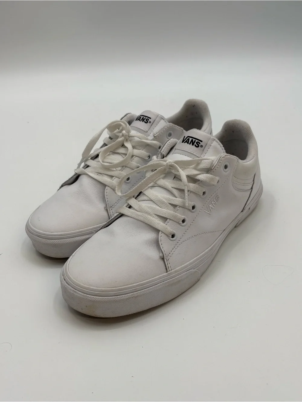 Vans White Low-Top Leather Sneakers